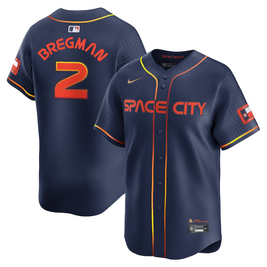 Men Houston Astros 2 Alex Bregman Nike Navy City Connect Limited Player MLB Jersey